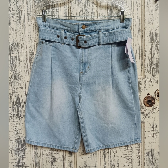 Paperbag Bermuda Denim Shorts Sz 28 MSRP $59.95 - Picture 5 of 10